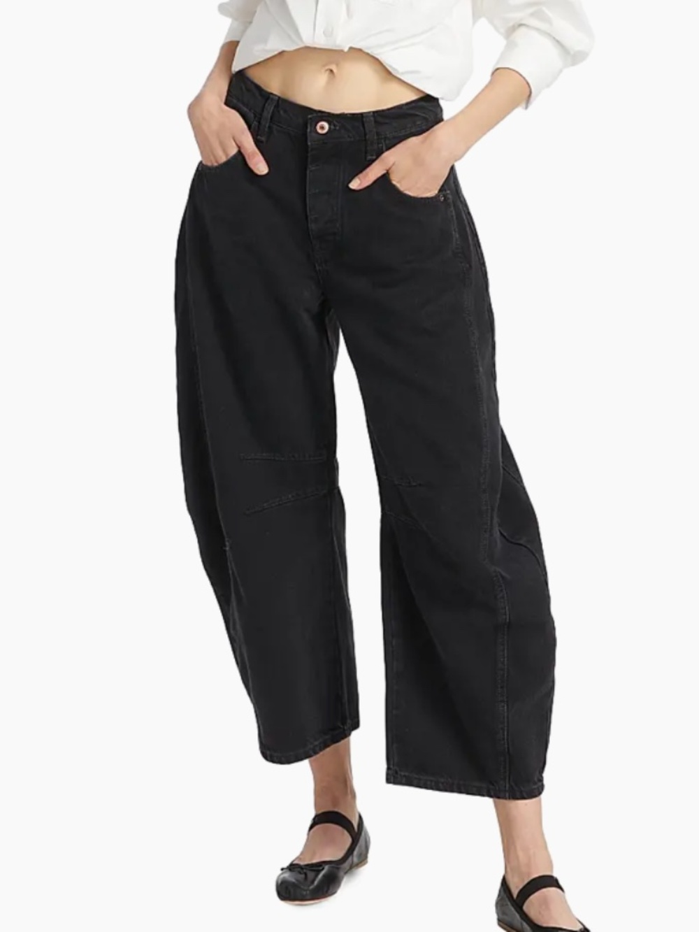 We The Free Good Luck Black Barrel Jeans
